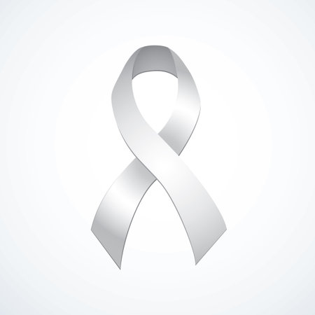 Pearly gennessa issue logo loop symbolic concept awareness on Lungcancer tumor, protest anti male violence against woman, teen pregnancy prevention awareness. Global world fund bow with space for textのイラスト素材