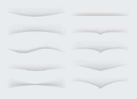 Modern horizontal crooked volume folds template for internet site menu. 3d curvy form title tape on light backdrop with space for note inscriptionのイラスト素材