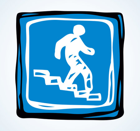 Close up public roadside bridge way care plate logo element set. Outline blue hand drawn business safe rule point button warn concept web design sketch. Doodle old cartoon line style white text spaceのイラスト素材