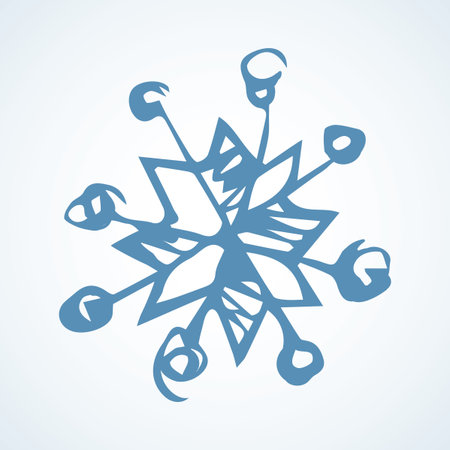 Cute eve natal icy asterisk pictogram template of nativity design on light sky backdrop. Freehand outline black ink hand drawn logotype emblem design in scribble retro style pen on paper text spaceのイラスト素材