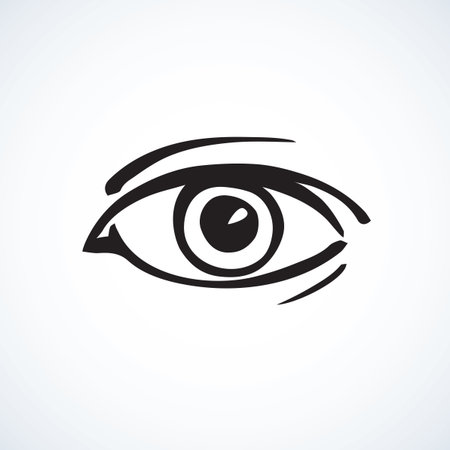 Healthy people circle visual element isolated on white backdrop. Web simple medic ui logo concept. Freehand black ink linear hand drawn emblem sketchy in art retro scribble style pen on paperのイラスト素材