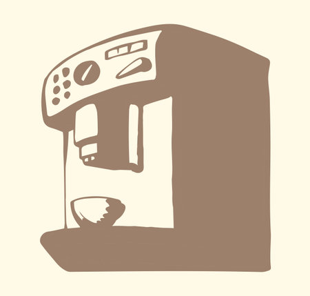 Fast morning hot drop stand on white backdrop. Freehand outline black ink hand drawn tasty flavor whip fresh meal logo pictogram sketchy in art modern doodle cartoon style pen on paper space for textのイラスト素材