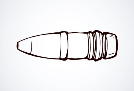 Surface defense antiaircraft launcher long range system device on white background. Black ink hand drawn logo sketch in retro doodle cartoon silhouette graphic style. Closeup view with space for textのイラスト素材