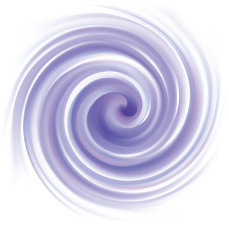 Glossy radial rippled curvy fond with space for text on white border. Gel fluid indigo creme caramel surface. Appetizing yogurt of juicy fruits light lavender color: grape, currant, mulberry, bilberryのイラスト素材