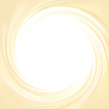 Vector aqua futuristic luxury yellow modern backdrop of soft shiny swirling rippled curvy texture. Closeup view with space for text in glowing center in middle of funnelのイラスト素材