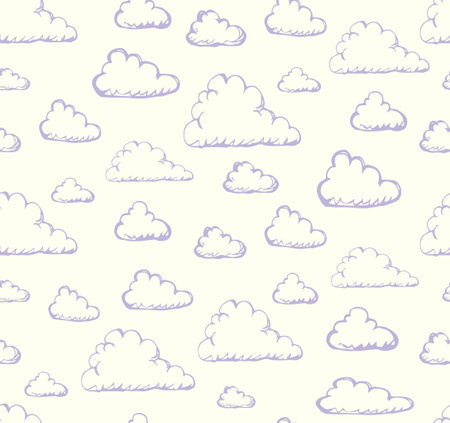 Simple cute light purple shape. Heaven drizzle element template on gentle yellow fond. Freehand linear gray ink hand drawn picture emblem sketchy in art retro scribble style pen on paperのイラスト素材