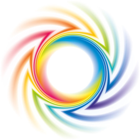 Abstract colorful background. Vector frame of the spiral curled rainbow spectrumのイラスト素材