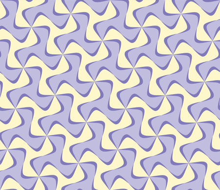 Tileable recurring sinuous warp op twisty ripply shape bright cyan color with dark black squiggly curvy ribbon with intricate nodes. Retro art style billowy wavelike form meander template fond surfaceのイラスト素材