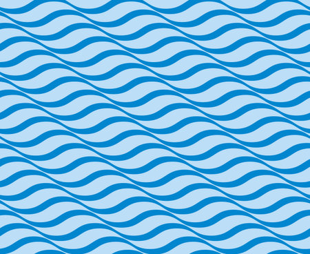 Tileable sinuous warp op twisty shape form tracery light sapphirine color with dark indigo squiggly bent strokes. billowy curvy wavelike meander winding style distorted template fondのイラスト素材