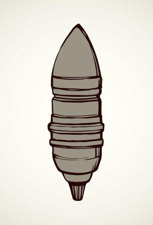 Surface defense antiaircraft launcher long range system device on white background. Black ink hand drawn sketch.のイラスト素材
