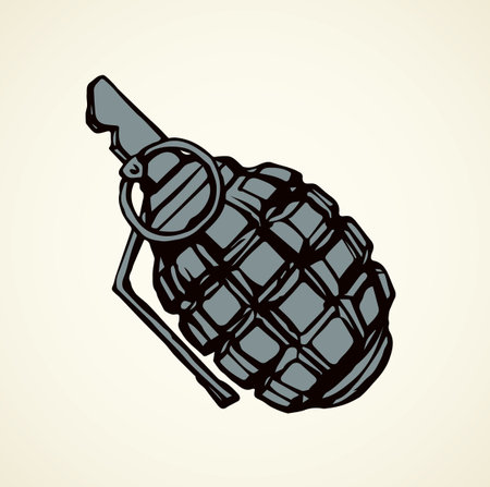 Bang blast fire pineapple dynamite bombshell on light backdrop. Freehand outline black ink hand drawn picture pictogram concept sketch.のイラスト素材