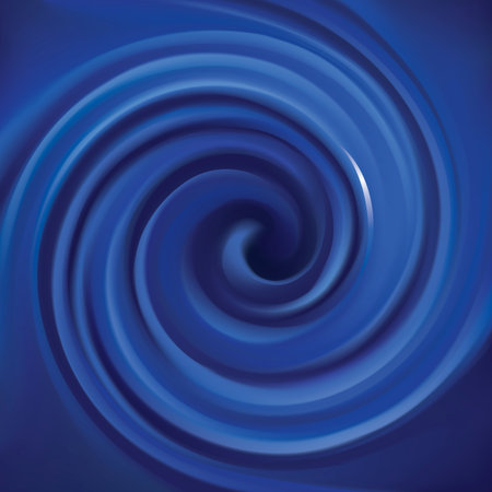 Vector wonderful futuristic soft curvy ultramarine rippled fond with space for text. Beautiful volute fluid surface vivid deep cobalt colorのイラスト素材