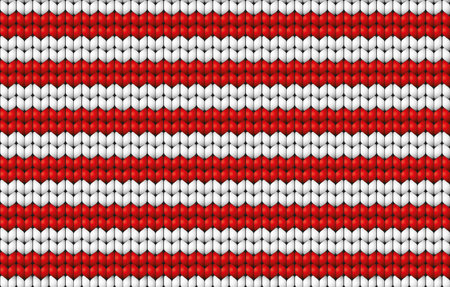 Vector seamless pattern. Abstract ornamental background in form of a knitted fabric with white and red stripesのイラスト素材