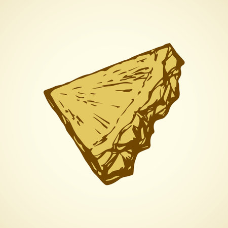 Yummy sappy pinapple comosus fruitful isolated on white backdrop. Freehand outline black ink hand drawn picture logo sketchy in retro art scribble style pen on paper. Closeup view with space for textのイラスト素材