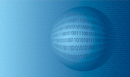 3d glow decode spy ware backdrop. Modern encoded high idea sci fi orbit planet globe ball form virus figure transfer source motion. Virtual web science business 1, 0 byte display link concept designのイラスト素材