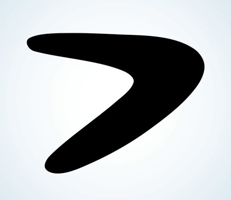 Closeup old retro line ethnic hunt element on white air sky text space. Outline black ink hand drawn native tribe karma idea pictogram emblem label creative design in antique artist doodle print styleのイラスト素材