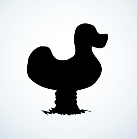 Fun springy funfair isolated on white backdrop. Dark ink hand drawn logo emblem in art retro engraving contour graphic print style. Close up view with space for text on groundのイラスト素材