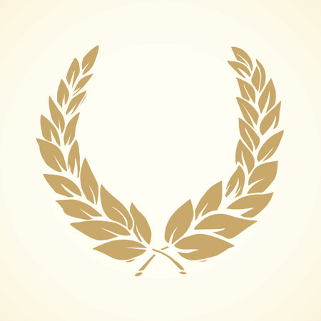 Rome contest first win coat medallion pride circle gold crown garland decor on white background.のイラスト素材