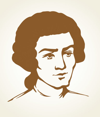 Line closeup legal law judicial venetian baroque periwig dress set.のイラスト素材