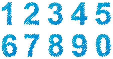 Vector hand-drawn font. Uppercase and lowercase letters of the Latin alphabet hatched markerのイラスト素材