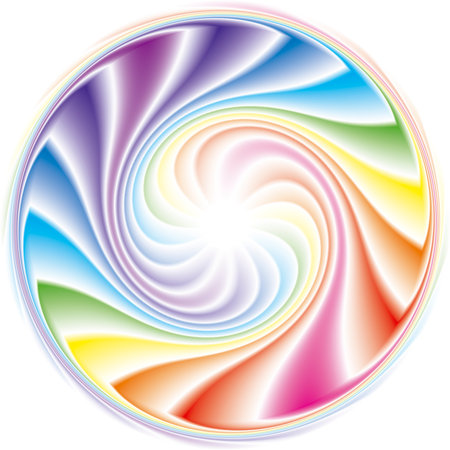 Abstract frame of the spiral curled rainbow spectrumのイラスト素材