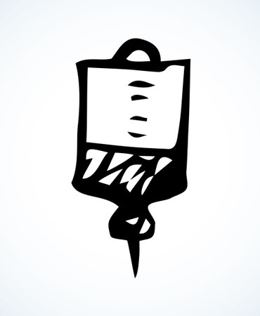 Sterile closeup vein dextrose dose solution supply food object plastic pack device. Web outline help   concept black line hand drawn donor feed symbol sketch doodle cartoon style white backgroundのイラスト素材