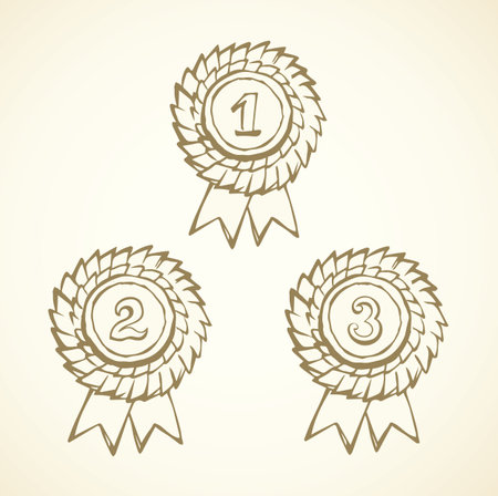 Contest  athlete leader hero medalist golden metal illustration background.のイラスト素材