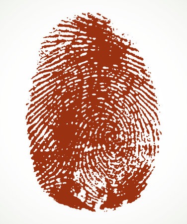 Closeup simple swirl dirty theft secret printout fingermark imitation. Outline dark paint drawn logo pictogram design. Close up detail view light paper text space retro contour art cutout sketch styleのイラスト素材