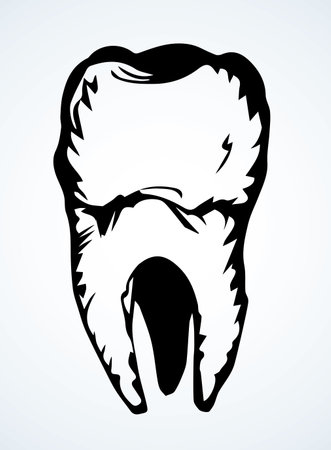 Clean adult oral mouth cuspid layout scheme element set text space backdrop. Outline black hand drawn people treat logo pictogram emblem diagram concept sketch. Retro art cartoon line close up viewのイラスト素材