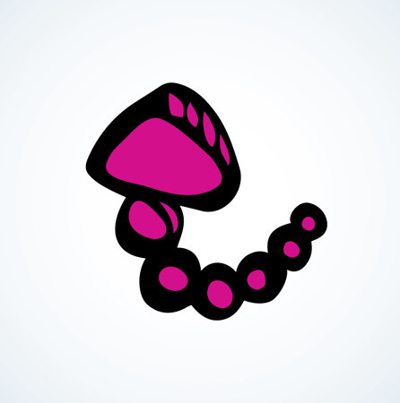 Cute up signpost on white backdrop. Freehand comic bright purple color handdrawn way logotype emblem insignia design sketchy in clip art modern grunge scribble graph style pen on paper label space for textのイラスト素材