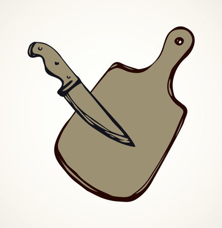 Natural old rustic timber on white backdrop. Freehand line black ink hand drawn home lunch cuisine menu object logo pictogram emblem sketch in retro art doodle engraved graphic style on space for textのイラスト素材