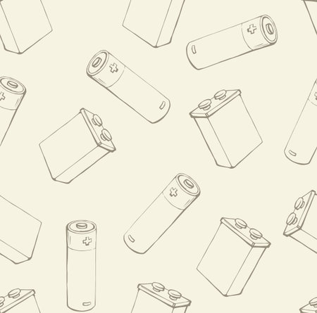 Modern auto engine chemical lithium polarity cylinder component on light blue paper fond.のイラスト素材