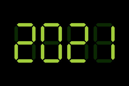 Shiny lcd led diode flat dot logo type font text element bright color modern art style. Closeup view dark night neon shine 3d cell matrix game play score counter board panel info indicator card designのイラスト素材