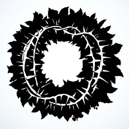 Hide bad sad shame mind deceive feel circle sharp branch savior lord god head lie bait trap white text space. Black draw real fake good life joy emotion round sacred border banner sign icon biblic artのイラスト素材