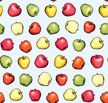 Bright golden color hand drawn fresh grow tile emblem pictogram retro art doodle line white paper print style. Closeup view autumn bio eco tree plant growth orchard juicy health vegan plant fly fallのイラスト素材