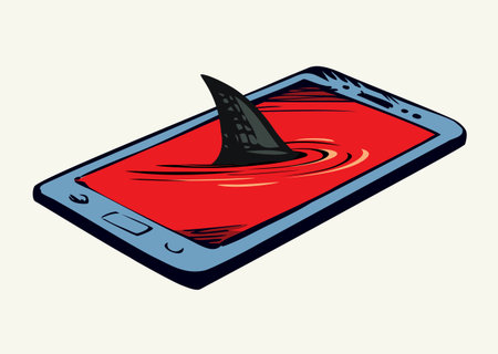 Flat ui digit pc laptop device data www website email use app text space. Aqua risky user bandit addict safe swim fish animal warn art drawn sea ocean tech net red blood site cartoon graphic sign iconのイラスト素材