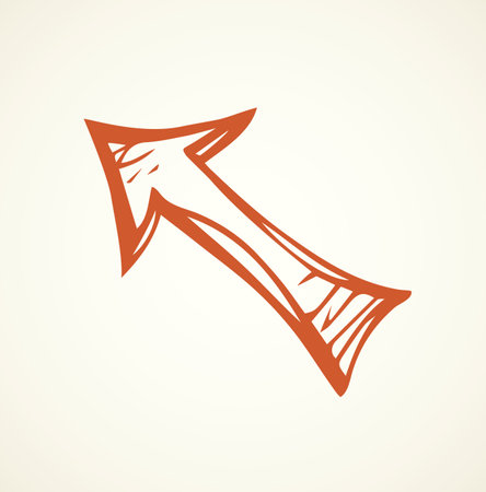 Cute ui signpost on white backdrop. Freehand outline brown ink handdrawn way logotype emblem insignia design sketchy in clip art modern contour scribble graph style brush on paper label space for textのイラスト素材