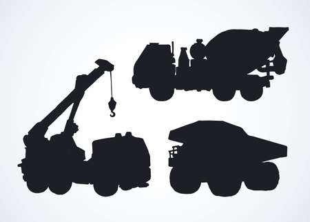 Big orange tall jib erection height winch carrier hang hoist metal lifter on white sky backdrop. Dark black color ink hand drawn logo pictogram emblem in art modern contour style with space for textのイラスト素材