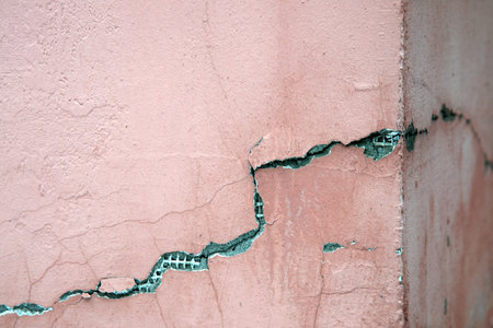 Close up macro antique age history view art hard build floor divide curve splat crash cleft line...