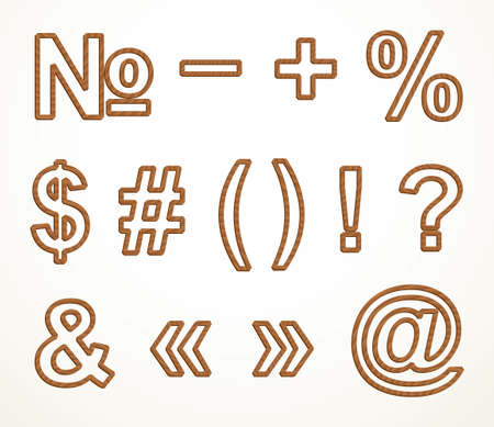 3d cute bio eco oak forest grain bark child logo emblem element typeface set kid game toy design retro cartoon maple draw artist style. Closeup view ancient grung pine line stylish light white backdopのイラスト素材