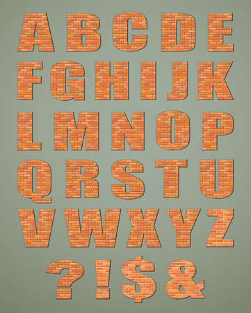 Big 3d rough bold red orange clay cube tile build facade mark decor play toy logo emblem set creative design retro cartoon art print face style. Closeup view white color interior typeset read backdropのイラスト素材