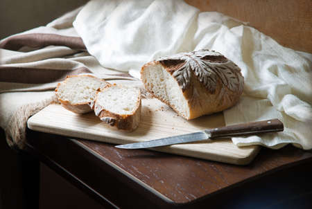 Tasty big soft fresh french crisp rye oat seed sweet yeast dough chop toast roll cake pie baguette...