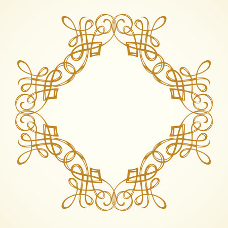 Old cute romantic book ribbon bow swirly tag swoosh element isolated on white paper card backdrop. Freehand black ink pen outlined drawn curly corner sketchy in artistic rustic curlicue scrawl styleのイラスト素材