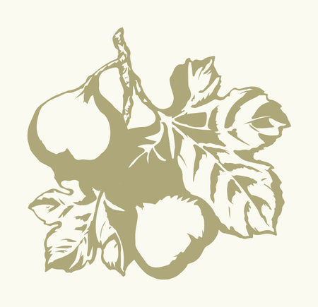 Bright color hand drawn big raw fresh yummy dessert emblem pictogram design retro art doodle line print style. Closeup macro view bio eco health autumn season grow floral white sky text space backdropのイラスト素材