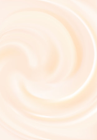 Glossy radial curvy fond with space for text in center. Whirl light red gel eddy design. Appetizing dairy fluid fresh mix of juicy fruits rose color: redcurrant, cowberry, raspberry, cranberryのイラスト素材