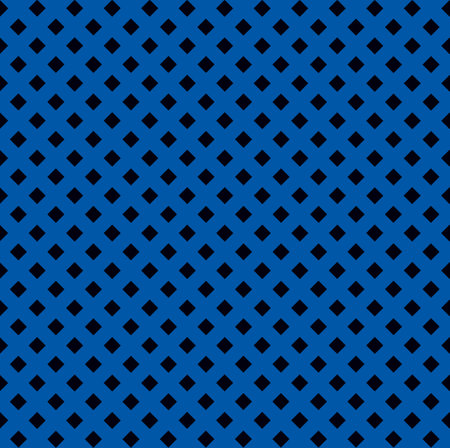 Tileable artistic vibrant blue quadrangle shape spliced form template. Trendy dark indigo cubic carpet element. Bright cobalt color fashion modular mesh retro techno style creative repeat recurring fond designのイラスト素材