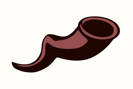 Closeup view white tribal age cow bowl bull ram blow cup Big black line hand drawn folk beer wine logo emblem sign sketch retro art sukkot tovah melody holy new year shanah tova greet pray sound styleのイラスト素材