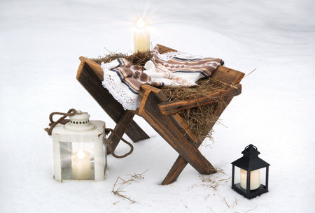 Empty animal retro light cloth gospel feeder bed shine new year story card text space. Cute rustic...
