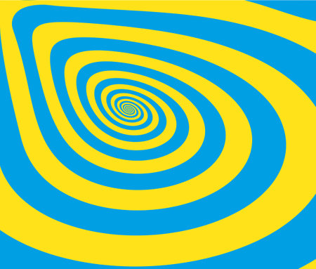 Bright cyan gold color paint wave mix unity drawn modern web art concept curvy burst artist logo decor print style. Closeup view social dizzy liquid fluid flow cycle explosion design text space cardのイラスト素材