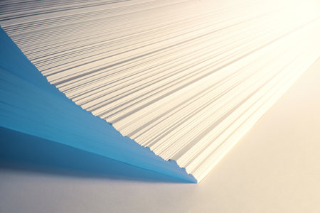 Soft retro beige blue blur building interior stripe wave shape shadow bible post note pad draw writer copyspace. Close up view scroll school study  art card frame table text space graphic design decorの写真素材